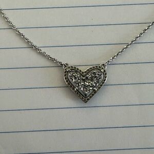 Kendra Scott Glitter Silver Heart Necklace